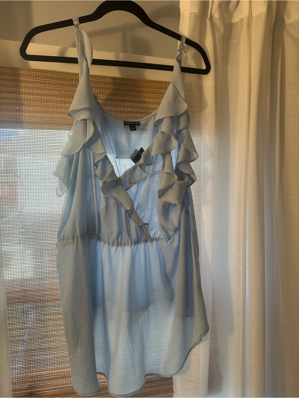 torrid Light Blue Ruffle Camisole
